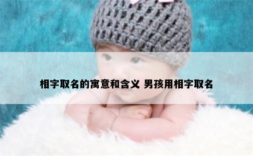 相字取名的寓意和含义 男孩用相字取名