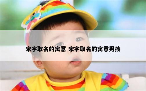 宋字取名的寓意 宋字取名的寓意男孩